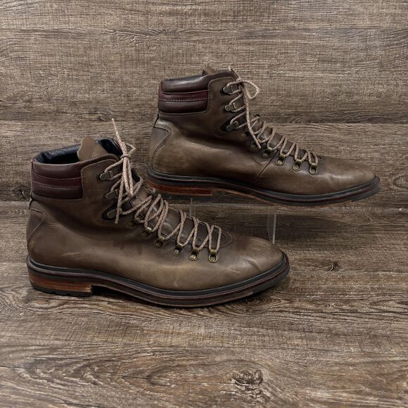 Cole Haan Cranston Hiker Boots Men\'s 12 Brown Leather Ankle Hiking Rugged main image 4